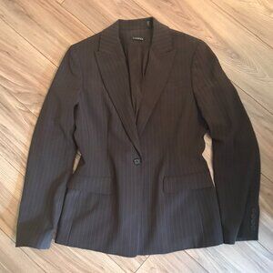 TAHARI Brown Pinstripe Women's Blazer Size 6